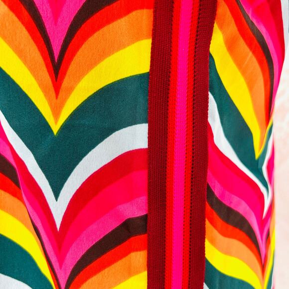 Trina Turk Pink Rainbow Multicolor Chevron Print Mini Dress - Picture 3 of 7